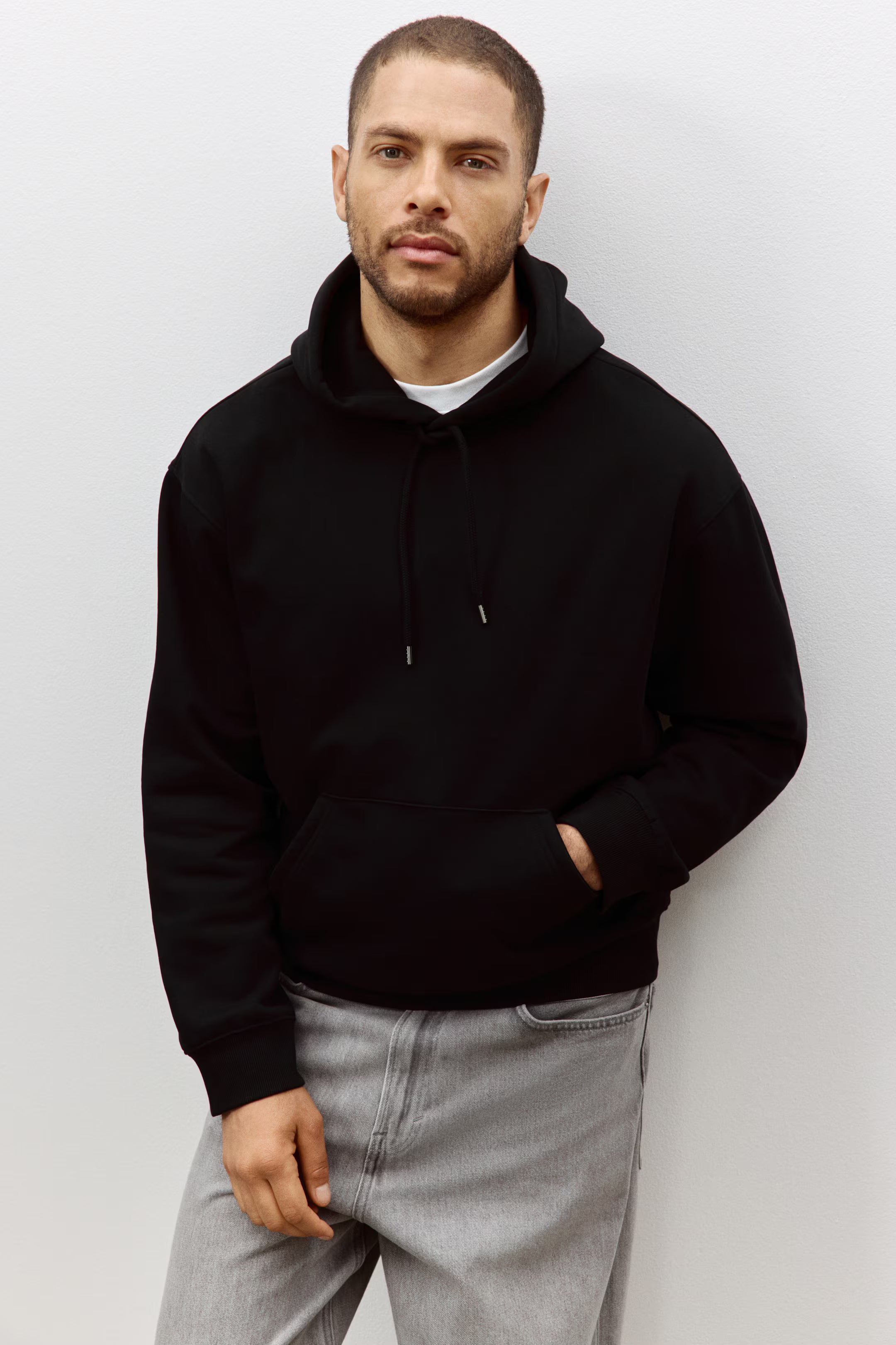 SKHAN CLOTHING ARTICLE # 1903 LOOSE FIT HOODIE - BLACK - MEN